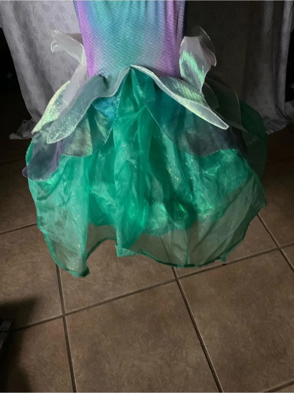Girls' Mermaid Dress - Purple, Teal & Green - Picture 3 of 6
